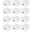 Ver imagem 1 de Kit 12 Caixas Organizadoras 30l Multiuso Alta Ordene Transparente Radical Color
