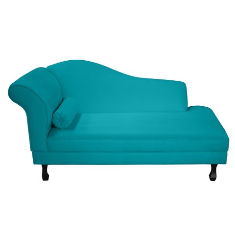 Recamier Divã Dubai 140 cm Braço Direito Azul Tiffany