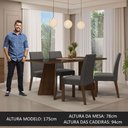 Ver mais imagens de Conjunto Sala de Jantar Mesa Tampo de Vidro 4 Cadeiras Madesa Rustic-preto-silver