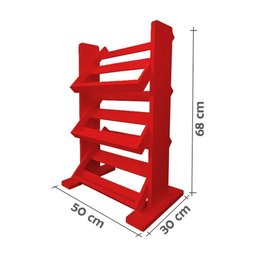 Revisteiro De Piso Chão Porta Revistas Livros Vermelho Laca - 4