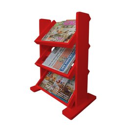 Revisteiro De Piso Chão Porta Revistas Livros Vermelho Laca - 2