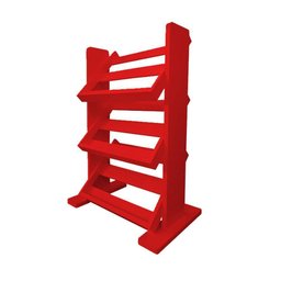 Revisteiro De Piso Chão Porta Revistas Livros Vermelho Laca - 3