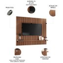 Ver imagem 3 de Painel Tv 60 Pol 160cm Suspenso Ripado Link Castanho - Hb Móveis