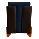 Ver imagem 4 de Kit 2 Poltronas Composê Heloisa Couro Marrom Veludo Azul Marinho