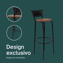 Ver imagem 4 de Kit 6 Cadeiras Alta 80cm para Balcão Ilha Bancada Área Gourmet Bar Piscina Banqueta Itagold