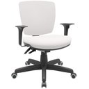 Ver imagem 3 de Kit 03 Cadeiras de Escritório Executiva Office Giratória Preto Baixa Flexi P03 Vinil Branco - Lyam L