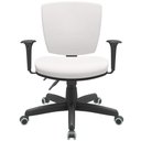 Ver imagem 5 de Kit 03 Cadeiras de Escritório Executiva Office Giratória Preto Baixa Flexi P03 Vinil Branco - Lyam L