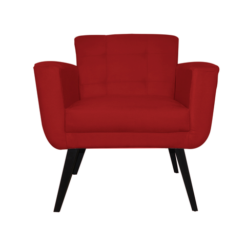 Poltrona Decorativa Sala e Recepção Geovana Suede Vermelho - LM DECOR