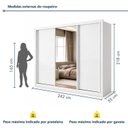 Ver imagem 3 de Guarda Roupa Casal com Espelho 3 Portas de Correr e 6 Gavetas 242cm Premium Jade
