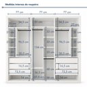 Ver imagem 4 de Guarda Roupa Casal com Espelho 3 Portas de Correr e 6 Gavetas 242cm Premium Jade