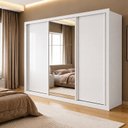 Ver imagem 1 de Guarda Roupa Casal com Espelho 3 Portas de Correr e 6 Gavetas 242cm Premium Jade