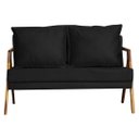 Ver imagem 2 de Kit 1 poltrona Marilia + Namoradeira Marilia Recepção - Suede Preto
