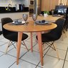 Mesa de Jantar Redonda Júlia de 90cm - Pés em Madeira Maciça - 3