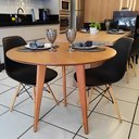 Ver imagem 3 de Mesa de Jantar Redonda Júlia de 90cm - Pés em Madeira Maciça