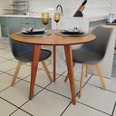 Ver imagem 2 de Mesa de Jantar Redonda Júlia de 90cm - Pés em Madeira Maciça