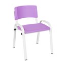Ver imagem 3 de Kit 12 Cadeira Iso Infantil Creche, Escola Base Branco Lilas