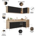 Ver imagem 3 de Armário de Cozinha Modulado de Canto Esquerdo 4 Peças Cp50 Balcão com Tampo Castanho/preto - Lumil L