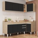 Ver imagem 2 de Armário de Cozinha Modulado de Canto Esquerdo 4 Peças Cp50 Balcão com Tampo Castanho/preto - Lumil L