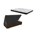 Ver imagem 1 de Cama Box Baú Solteiro Confort Suede Marrom com Colchão Solteiro Confort Molas Bonnel 69x88x188