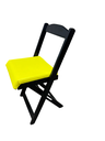 Ver imagem 4 de Conjunto Mesa Dobrável com 4 Cadeiras Preto Estofado Amarelo Kit Bar Restaurante