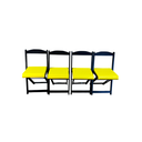 Ver imagem 3 de Conjunto Mesa Dobrável com 4 Cadeiras Preto Estofado Amarelo Kit Bar Restaurante