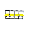 Conjunto Mesa Dobrável com 4 Cadeiras Preto Estofado Amarelo Kit Bar Restaurante - 3