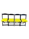 Ver imagem 3 de Conjunto Mesa Dobrável com 4 Cadeiras Preto Estofado Amarelo Kit Bar Restaurante