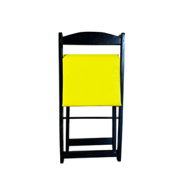 Conjunto Mesa Dobrável com 4 Cadeiras Preto Estofado Amarelo Kit Bar Restaurante - 2