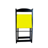 Conjunto Mesa Dobrável com 4 Cadeiras Preto Estofado Amarelo Kit Bar Restaurante - 2