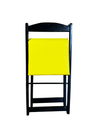 Ver imagem 2 de Conjunto Mesa Dobrável com 4 Cadeiras Preto Estofado Amarelo Kit Bar Restaurante