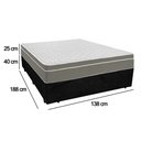 Ver imagem 3 de Cama Box Casal Suede + Colchão Sereneprime Molas Ensacadas 138x188x65 Preto