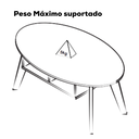 Ver imagem 3 de Mesa de Centro Tampo Oval 2 Nichos 100 Cm Off White Cedro Arly