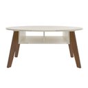 Ver imagem 1 de Mesa de Centro Tampo Oval 2 Nichos 100 Cm Off White Cedro Arly