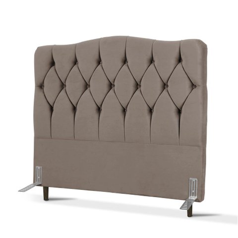 Cabeceira de Cama Box Viúva 128 Cm Varsóvia Suede Veludo Marrom