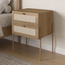 Ver imagem 5 de Mesa de Cabeceira 02 Gavetas com Telinha Industrial Indy A03 Hanover Dourado - Lyam Decor