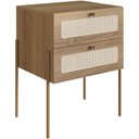 Ver imagem 3 de Mesa de Cabeceira 02 Gavetas com Telinha Industrial Indy A03 Hanover Dourado - Lyam Decor