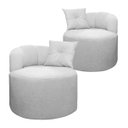 Ver imagem 1 de Conjunto 2 Poltronas Decorativas Plaza Linho Bouclê Cinza Sofa Store