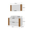 Ver imagem 5 de Conjunto Gabinete Banheiro Taos 80cm (armário + Cuba + Espelheira + Tampo Vidro)