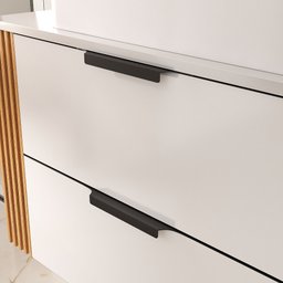 Conjunto Gabinete Banheiro Taos 80cm (armário + Cuba + Espelheira + Tampo Vidro) - 3
