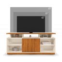 Ver imagem 2 de Rack Bancada para TV Salvador 65" 160cm MDF MDP com Porta Deslizante Off White-Canela Möbler
