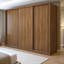 Ver imagem 1 de Guarda Roupa Casal Premium Liv 3 Portas de Correr e 6 Gavetas 242cm Yescasa Marrom/Carvalho