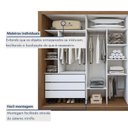 Ver imagem 6 de Guarda Roupa Casal Premium Liv 3 Portas de Correr e 6 Gavetas 242cm Yescasa Marrom/Carvalho