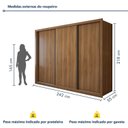 Ver imagem 3 de Guarda Roupa Casal Premium Liv 3 Portas de Correr e 6 Gavetas 242cm Yescasa Marrom/Carvalho