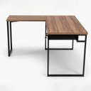 Ver imagem 6 de Mesa Escrivaninha em L Grossa 150x130 C/ Gaveta e Chave Nogal