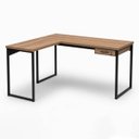 Ver imagem 1 de Mesa Escrivaninha em L Grossa 150x130 C/ Gaveta e Chave Nogal