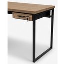 Ver imagem 3 de Mesa Escrivaninha em L Grossa 150x130 C/ Gaveta e Chave Nogal