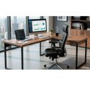 Ver imagem 5 de Mesa Escrivaninha em L Grossa 150x130 C/ Gaveta e Chave Nogal