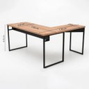 Ver imagem 4 de Mesa Escrivaninha em L Grossa 150x130 C/ Gaveta e Chave Nogal