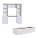 Ver imagem 1 de Quarto Juvenil com Cama Solteiro, Escrivaninha e Estante Multifuncional Smart Multimóveis MCR45369