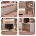 Ver imagem 4 de Quarto Juvenil com Cama Solteiro, Escrivaninha e Estante Multifuncional Smart Multimóveis MCR45369